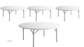 White 72 Inch Round Plastic Folding Table B342