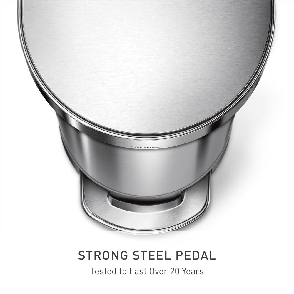 45 Liter Brushed Stainless Steel Step Trash Can T735