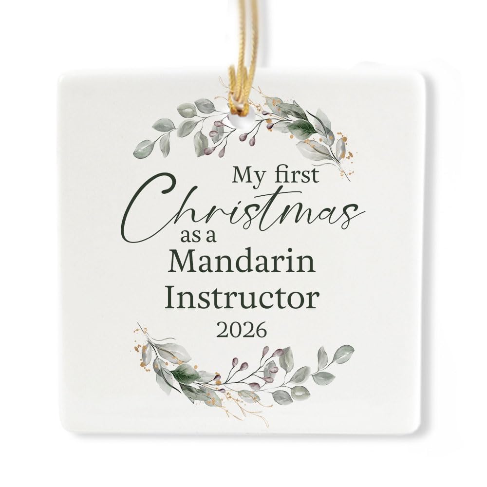Ceramic 3-inch Square Ornament S611