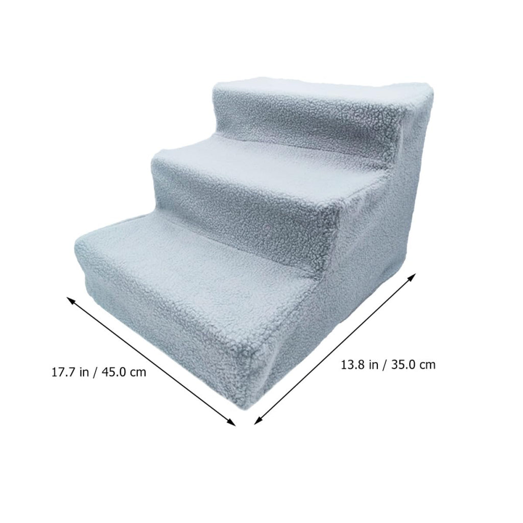 Gray Plush Non-Slip Pet Stairs A202709