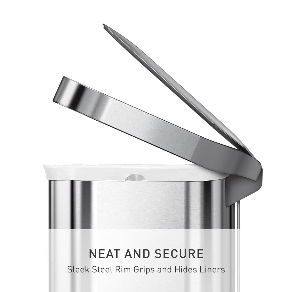 45 Liter Brushed Stainless Steel Step Trash Can T735