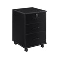 3 Drawer Black File Cabinet with Lock V9825