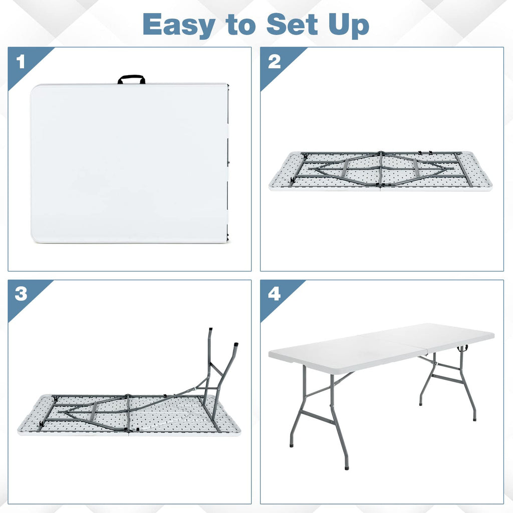 White 6ft Folding Plastic Table M39662
