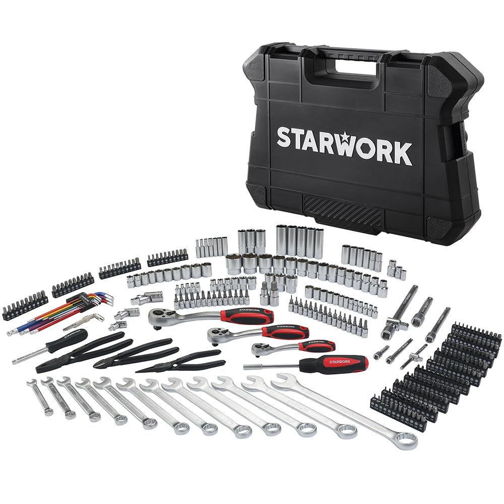 314-Piece Mechanics Tool Set and Socket Set, 1/4", 3/8", 1/2" Drive, Metric W843