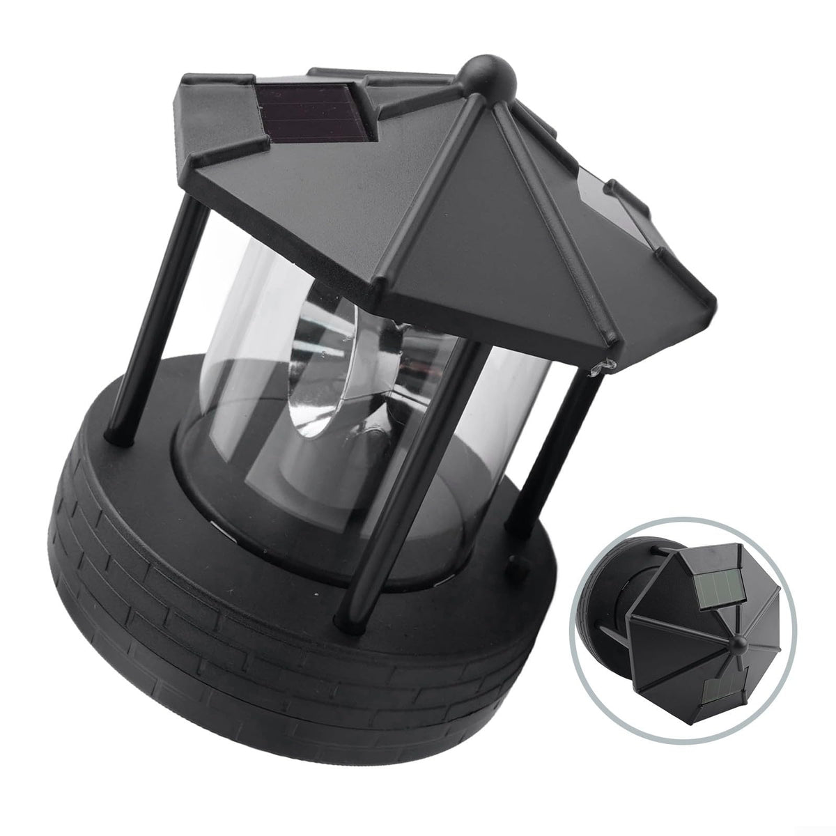 Black Solar Lighthouse Lawn Light S1967