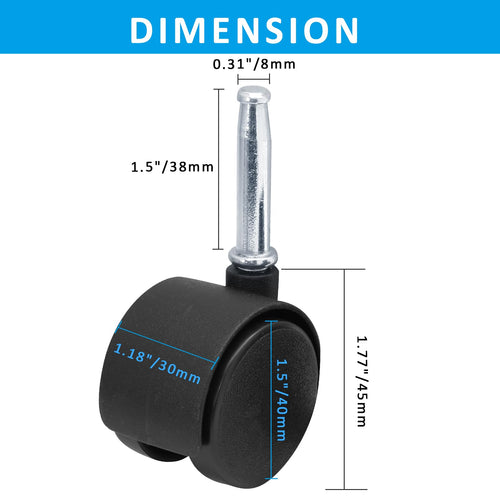 1.5 Inch Swivel Caster Wheels, 4pcs G7988
