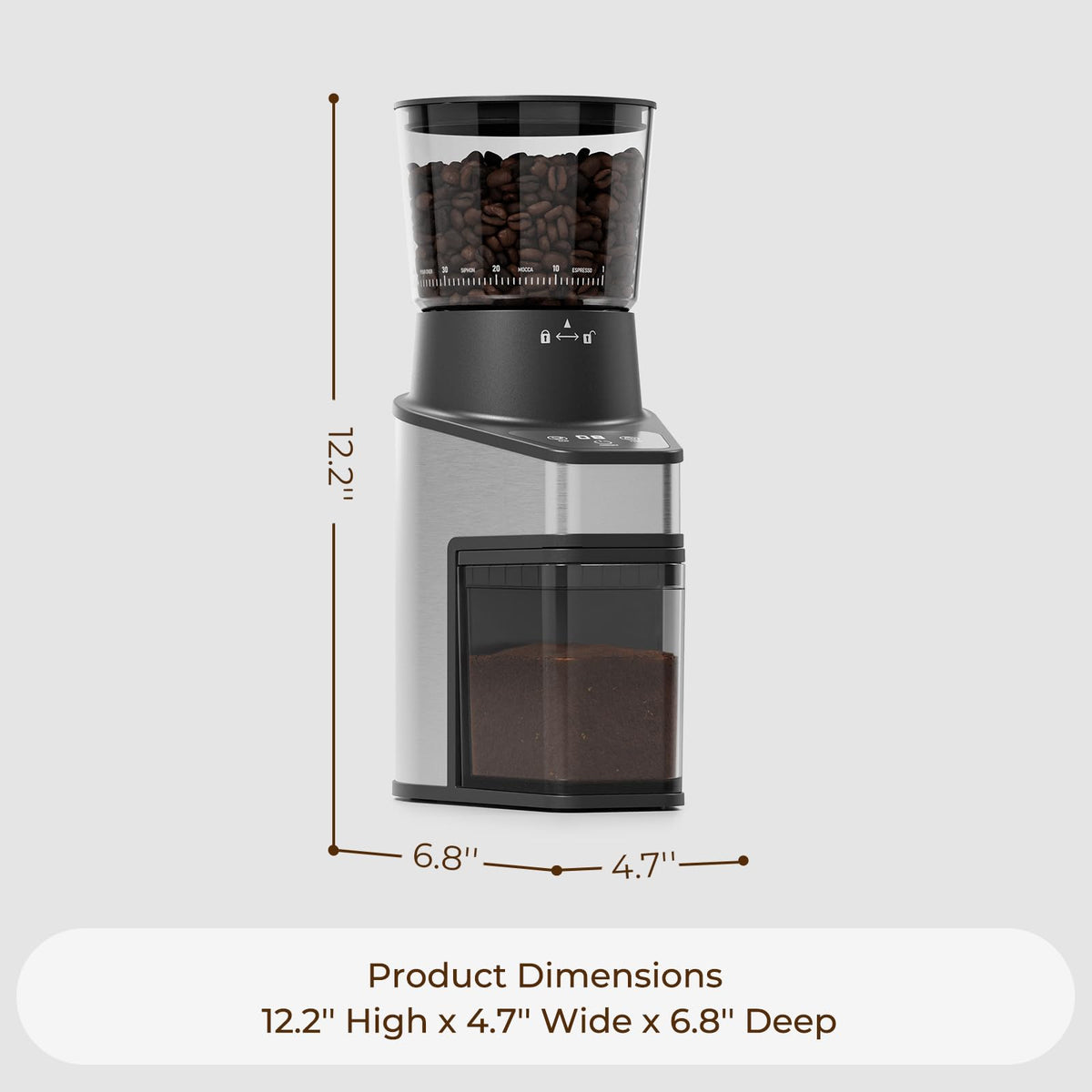 Conical Burr Coffee Grinder, 60 Settings, Black S5339