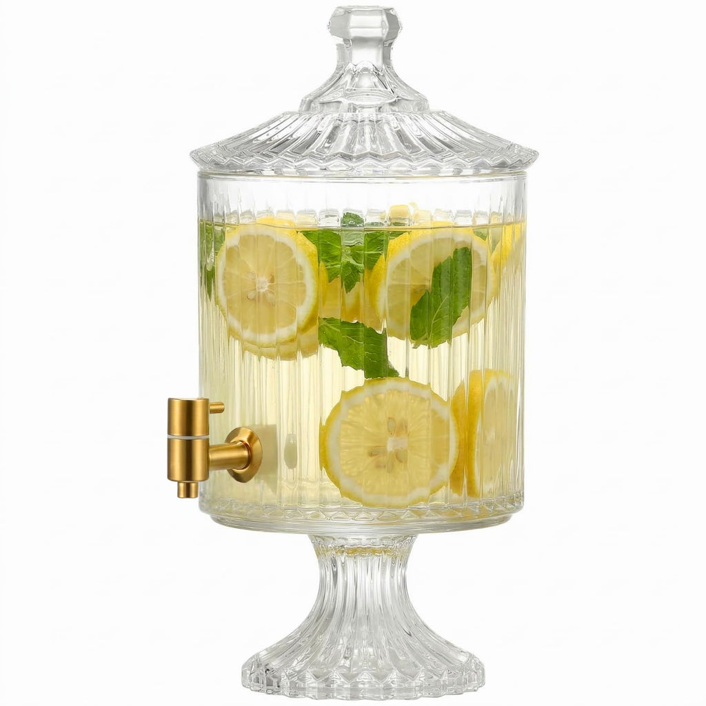 1.2 Gallon Clear Glass Drink Dispenser with Spigot X489