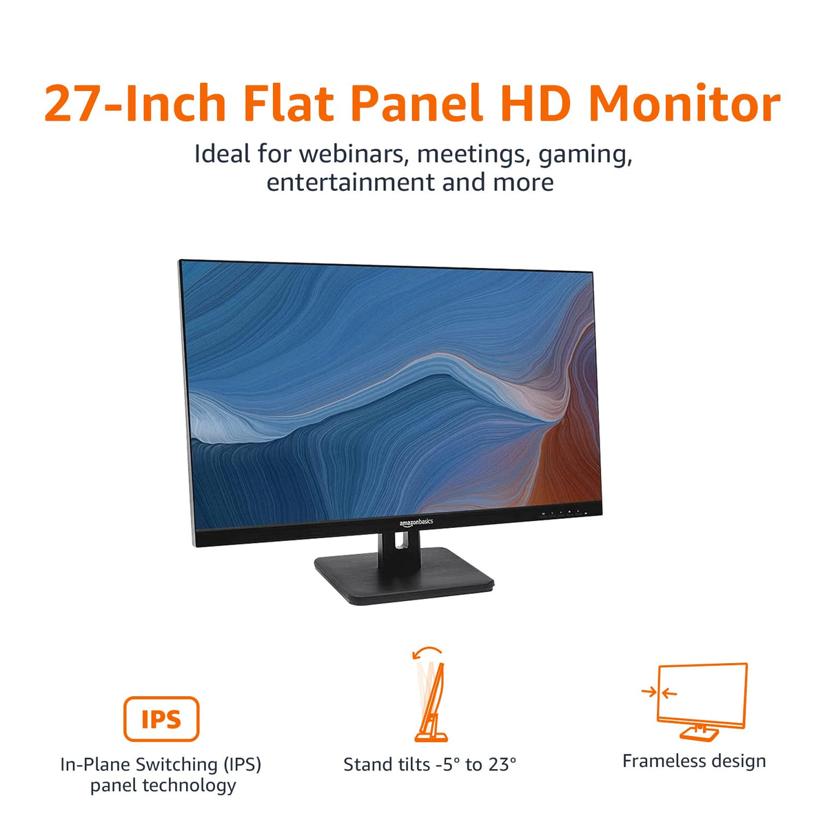 27 in IPS Monitor, Full HD 1080P, 75 Hz, Black Q37773