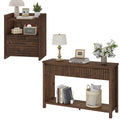 Rustic Oak Console Table with 2 Drawers R77679