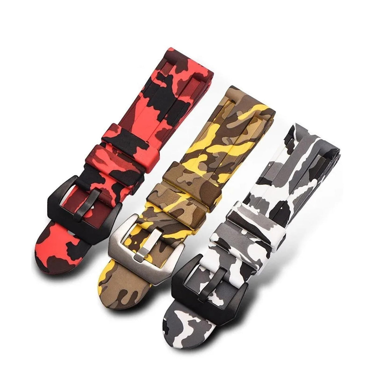 Camo Blue Grey Rubber Silicone Watch Band A27460