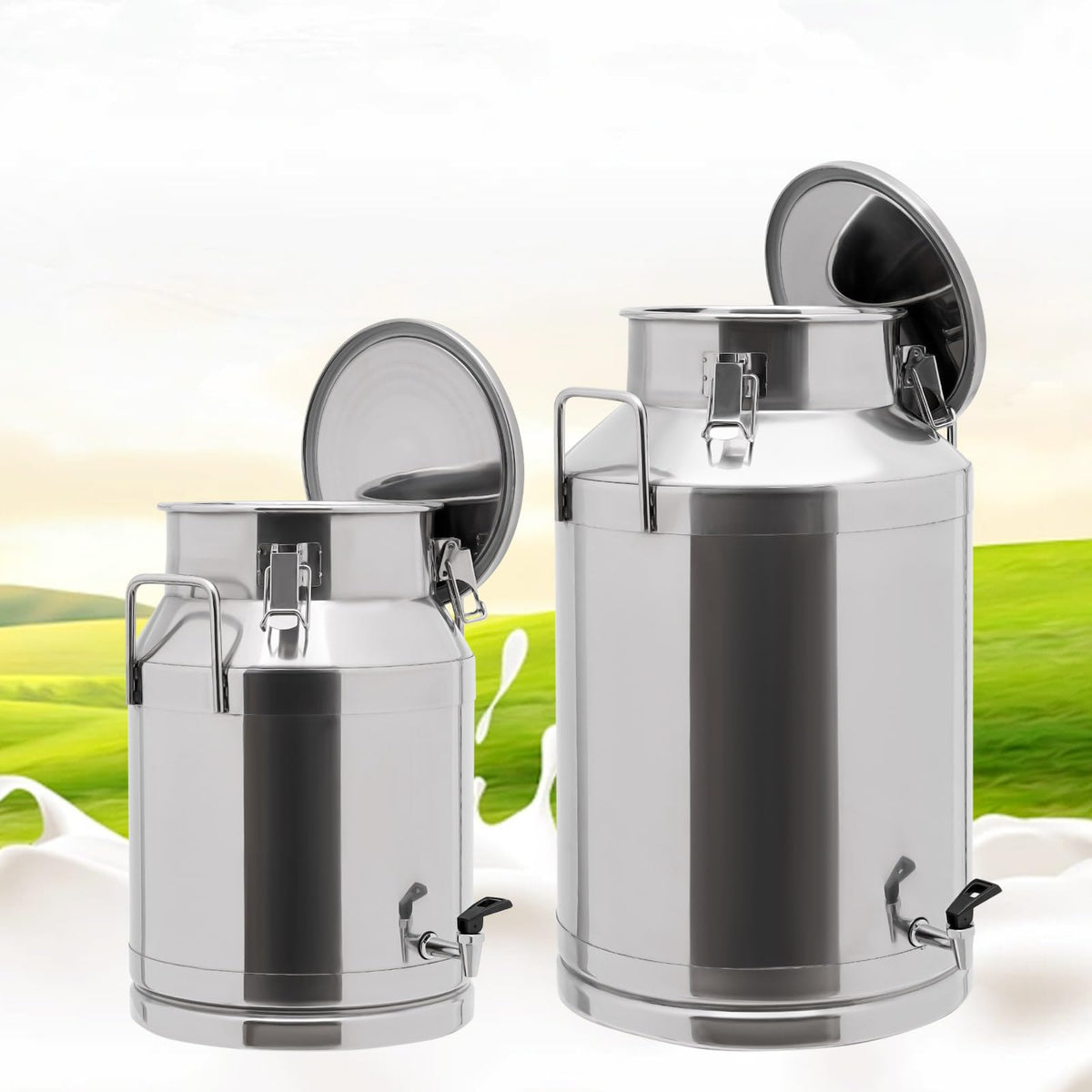 304 Stainless Steel Milk Can with Sealed Lid G367641