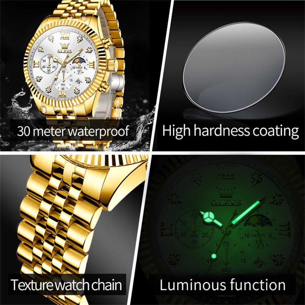 Men Quartz Stainless Steel Waterproof Luminous Watch F49394