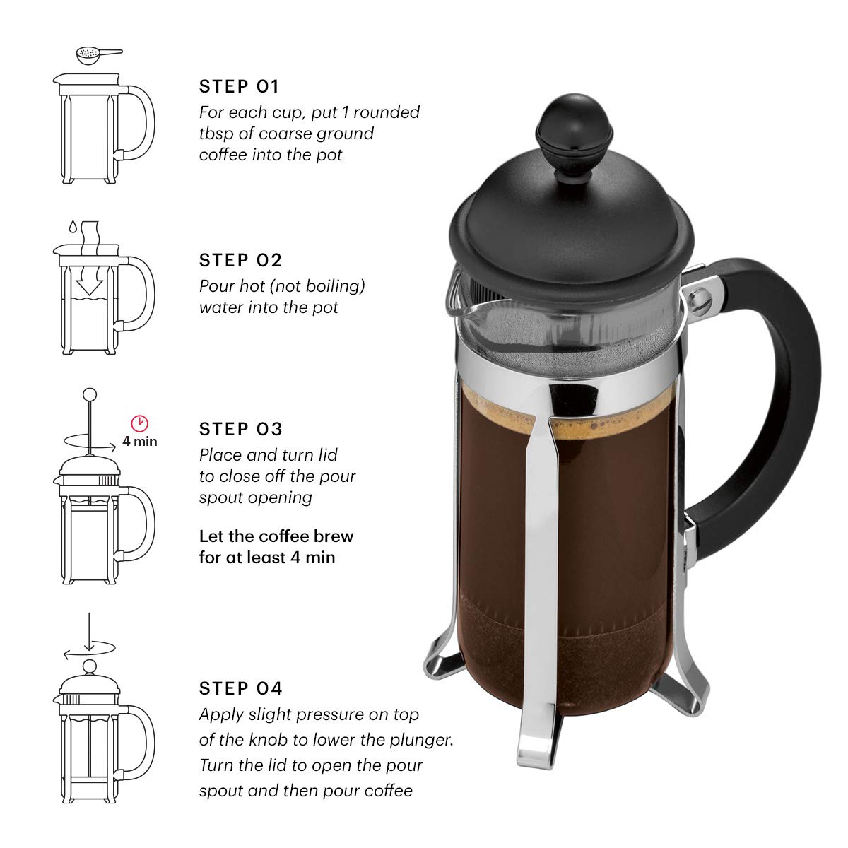 White 8 Cup Glass Coffee Maker D904315