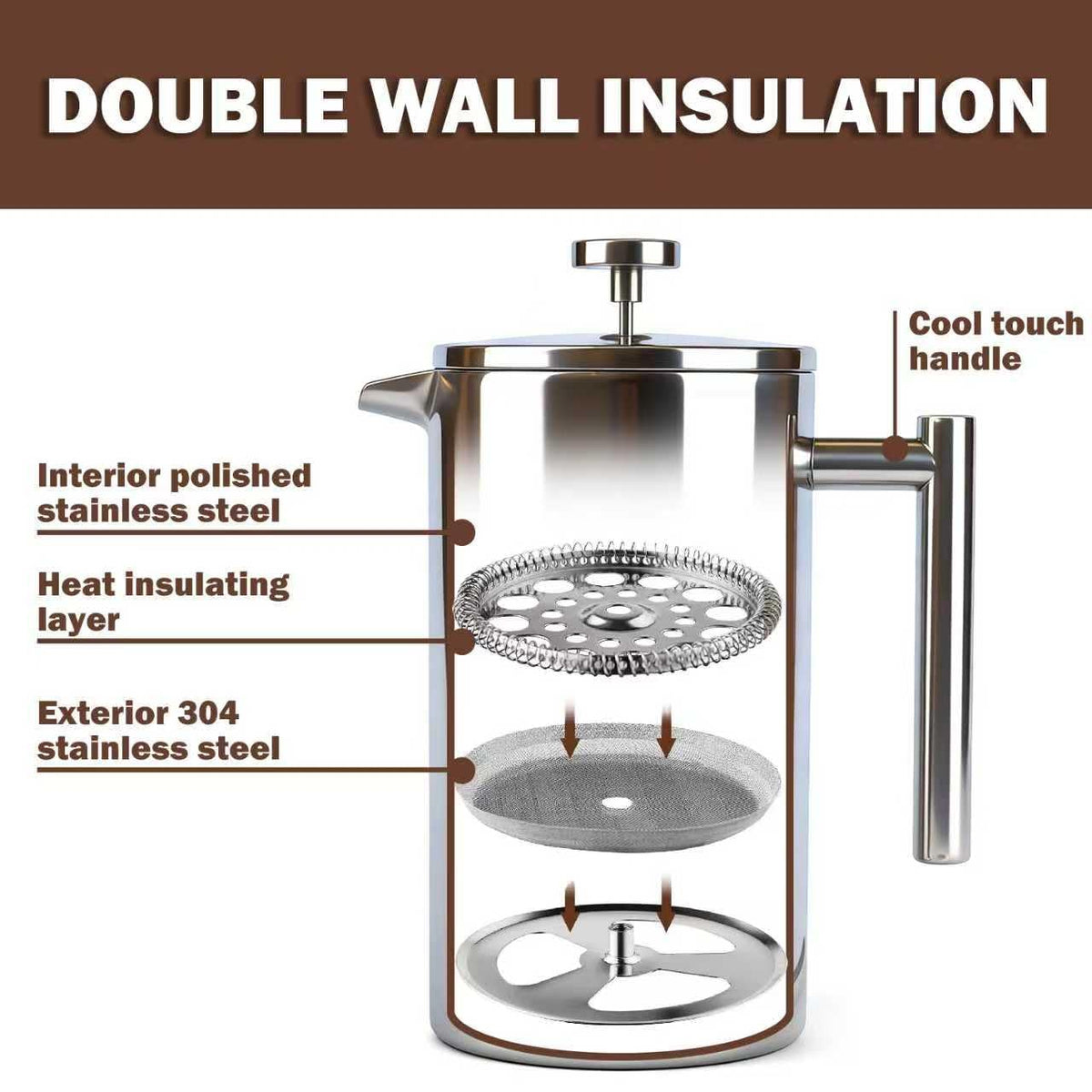 French Press Coffee Maker 61 oz Y5282