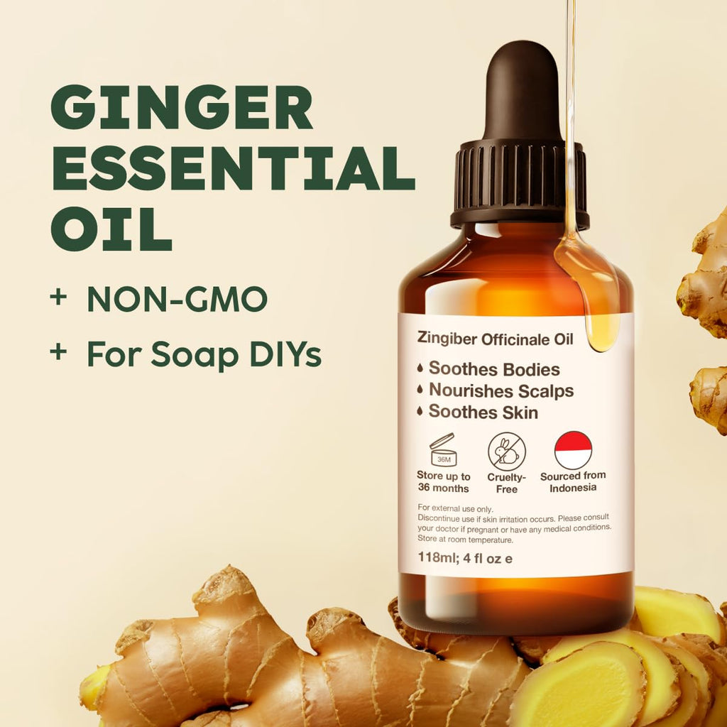 Ginger Hair Oil & Lavender Diffuser Essential Oil Set 2x4 fl oz V974