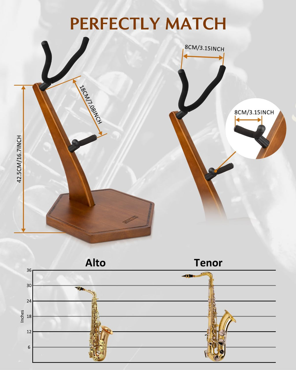 Wooden Saxophone Stand M734673
