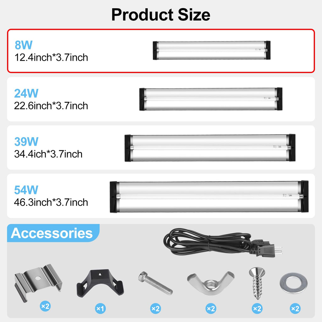 8W 10.0 UVB Reptile Light Fixture Combo Kit 12inch K137409