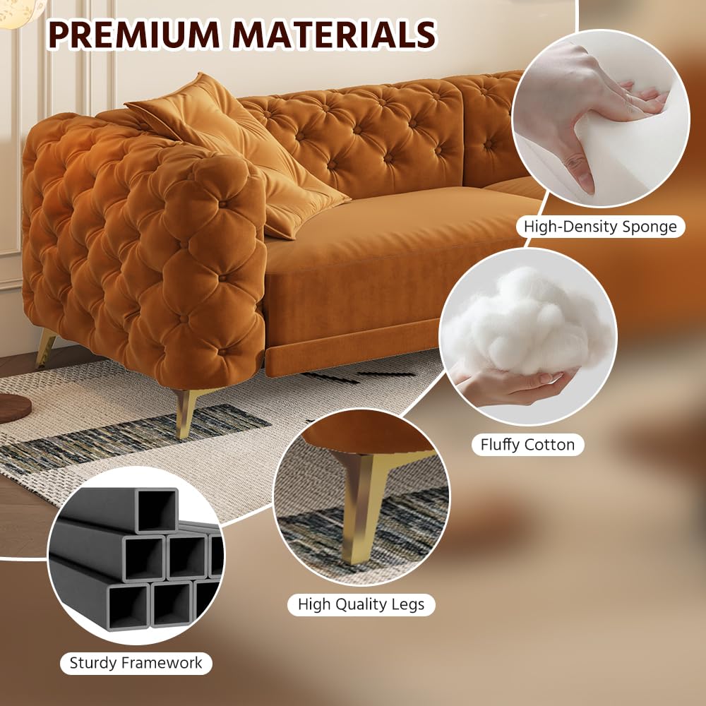 King Velvet Pull Out Sleeper Sofa with Ottoman D9221