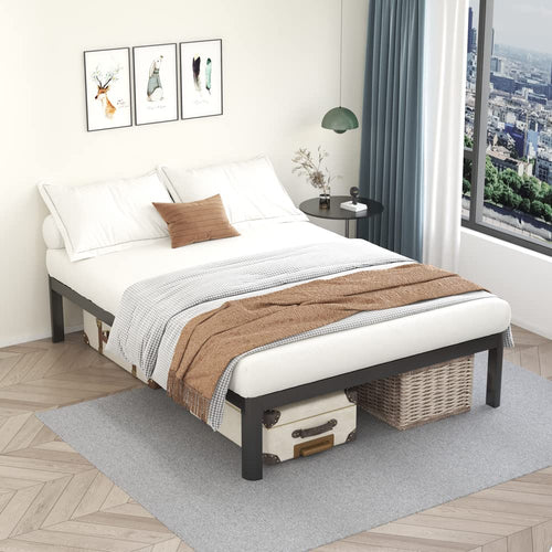 18 Inch Queen Platform Bed Frame with Wooden Slats Y2754
