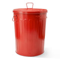 20 Gallon Red Metal Trash Can with Lid T732169