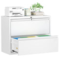White 2 Drawer Metal File Cabinet with Lock W926