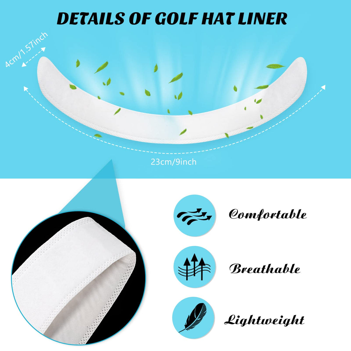 30 Pcs Disposable Hat Sweat Liner O657461