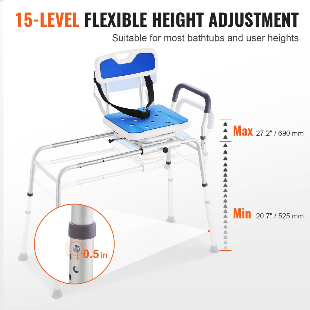 Sliding Tub Transfer Bench with 360 Degree Swivel Seat T52472
