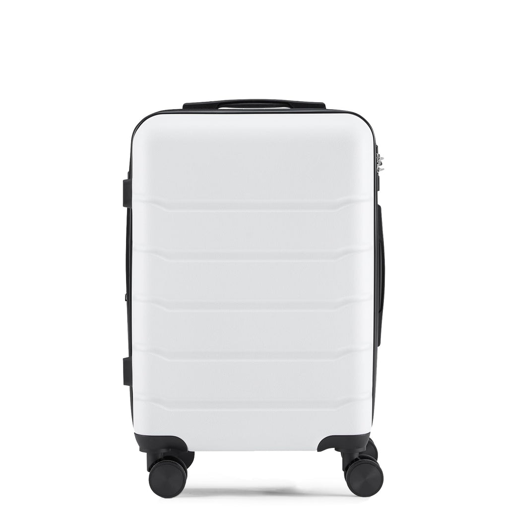 20 Inch White Expandable Hard Shell Carry-On Luggage E1704