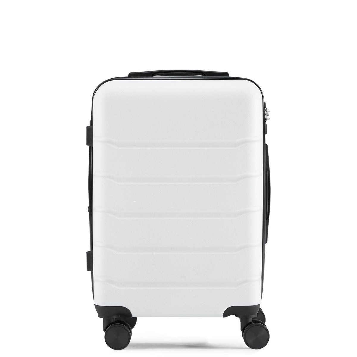 20 Inch White Expandable Hard Shell Carry-On Luggage E1704