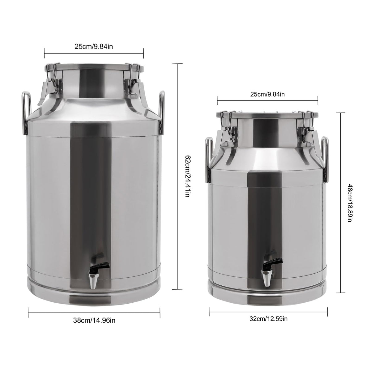 304 Stainless Steel Milk Can with Sealed Lid G367641
