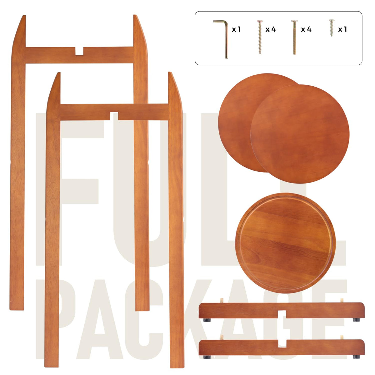 Solid Wood Water Dispenser Floor Stand with 3 Shelves G89493