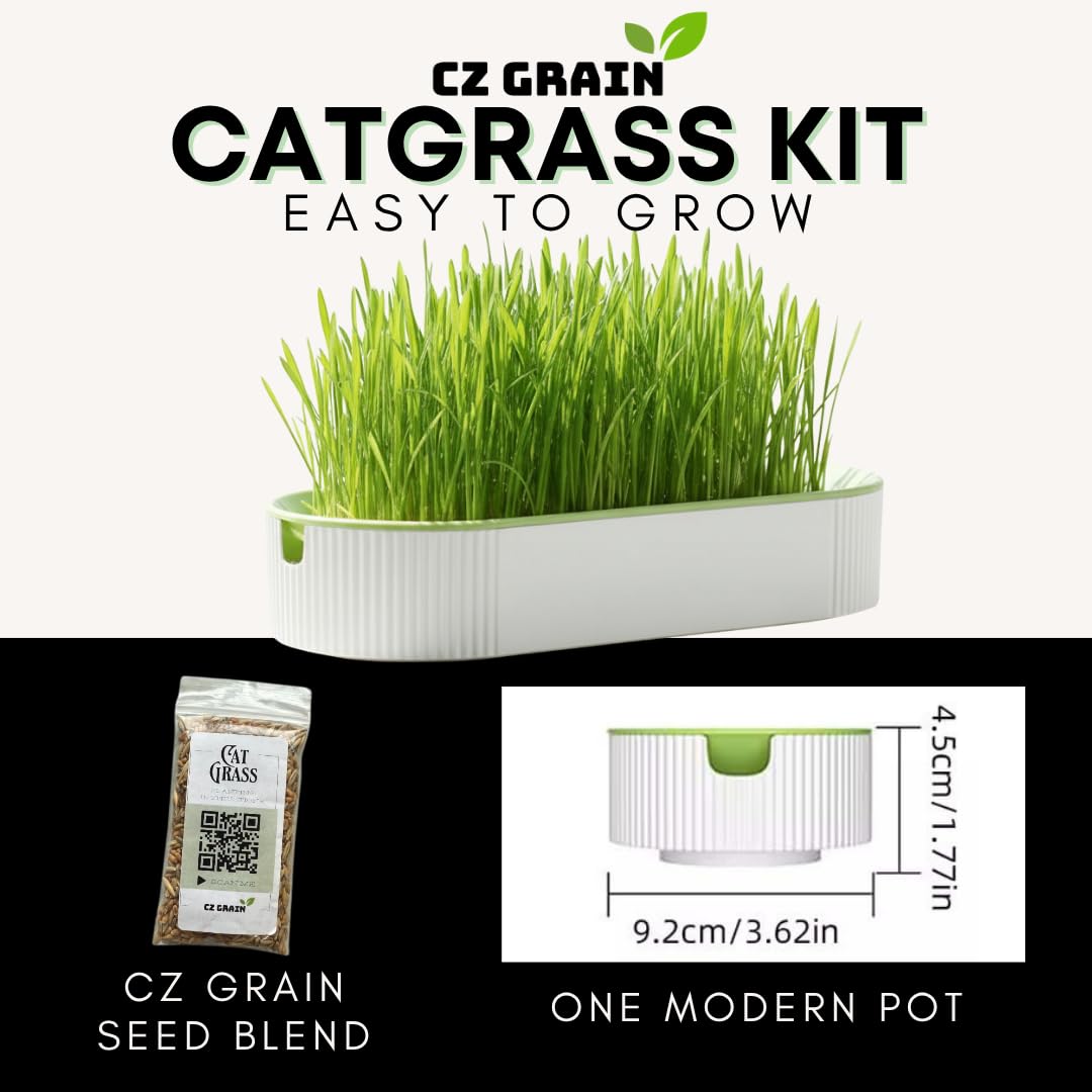 Hydroponic Cat Grass Grow Kit with 2 Oz Non-GMO Seeds X1007
