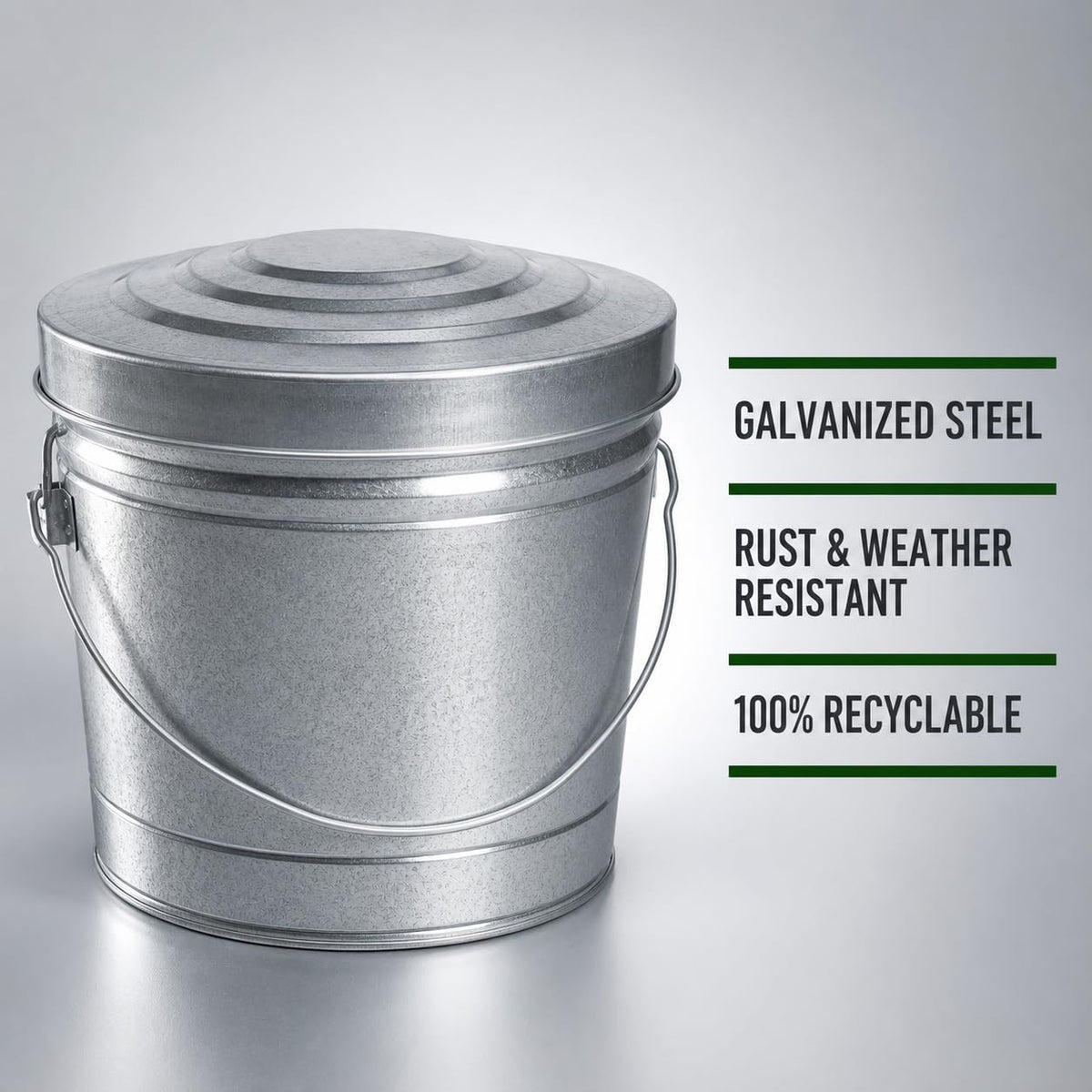 6 Gal Galvanized Steel Storage Can C56779