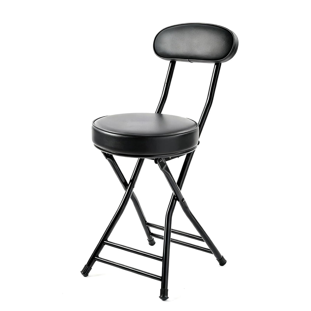 Cushioned Black Folding Stool Y8806