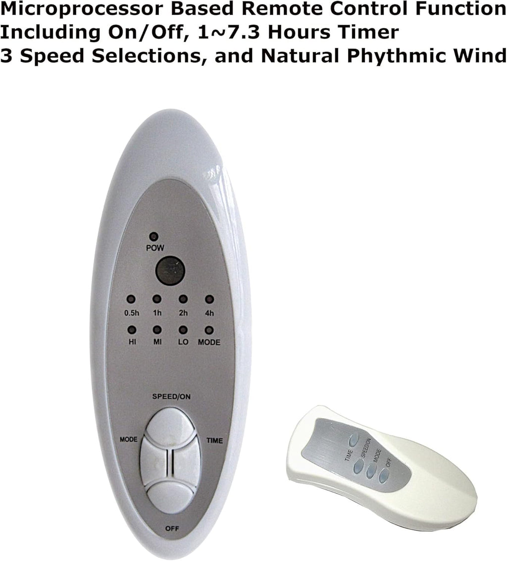 16-Inch Oscillating Stand Fan with Remote Control, White D430017