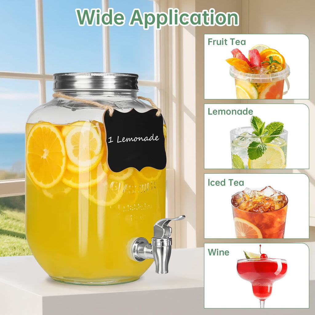 1 Gallon Glass Beverage Dispenser Jars Z90494