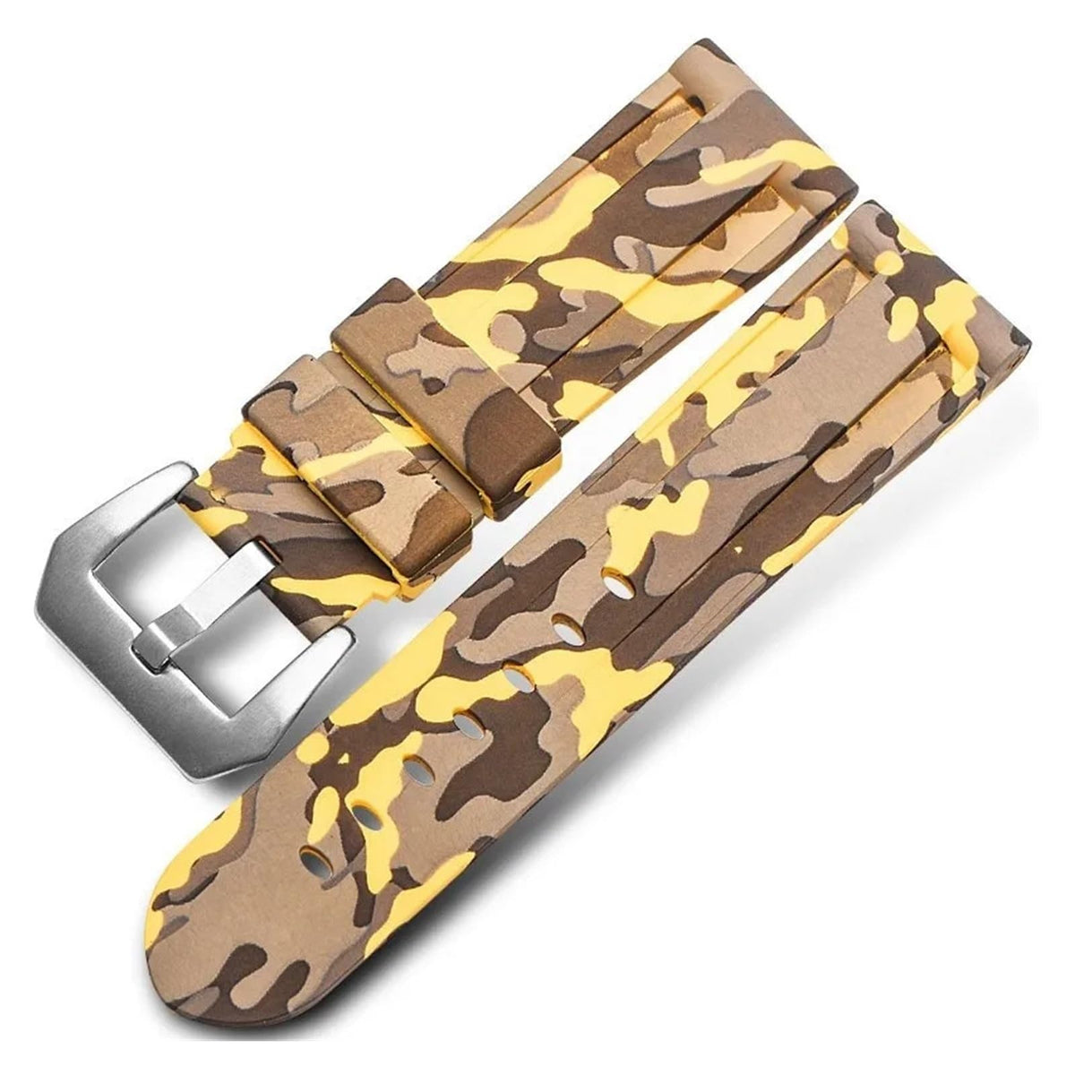 Camo Blue Grey Rubber Silicone Watch Band A27460