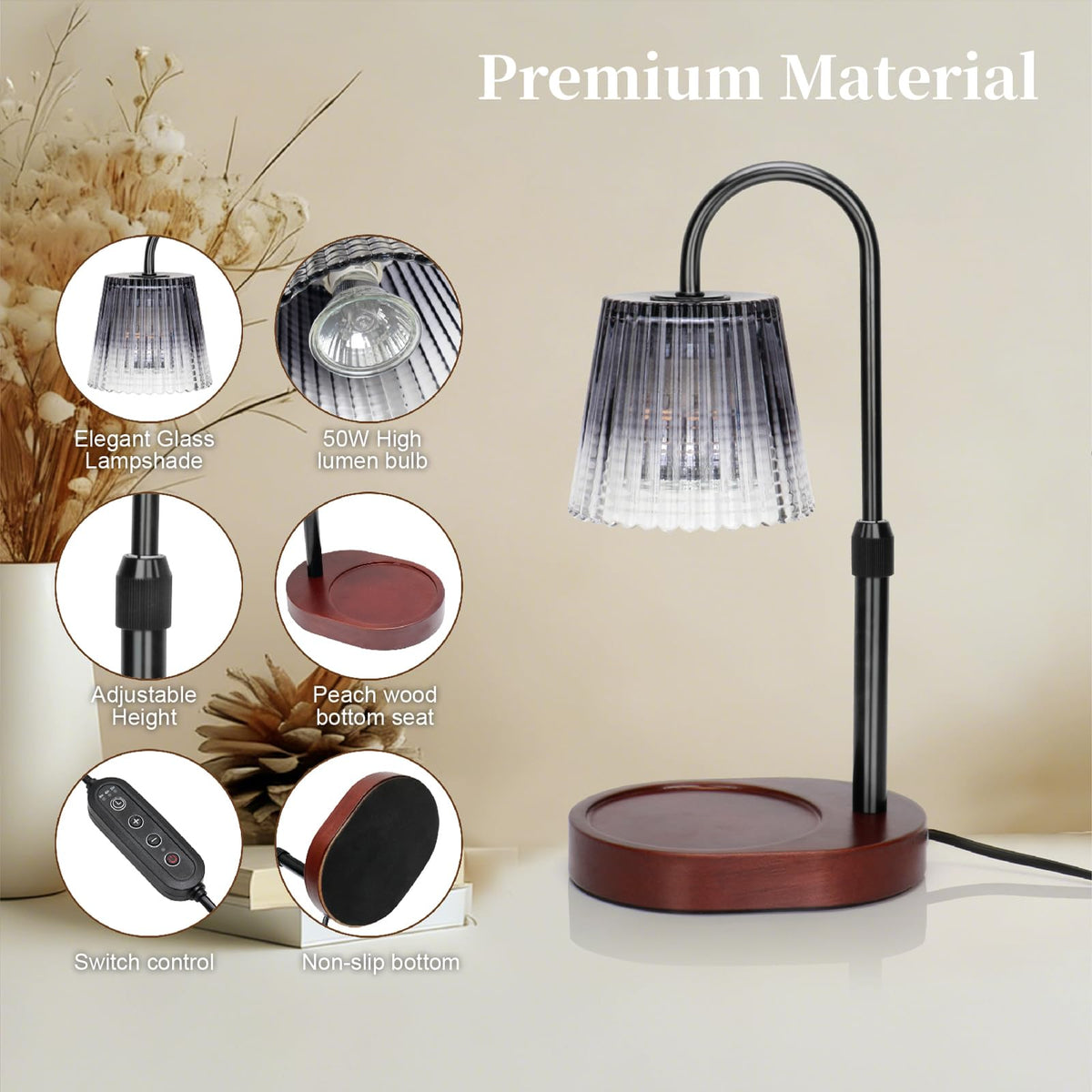 Candle Warmer Lamp with Timer and Dimmable Control F700057