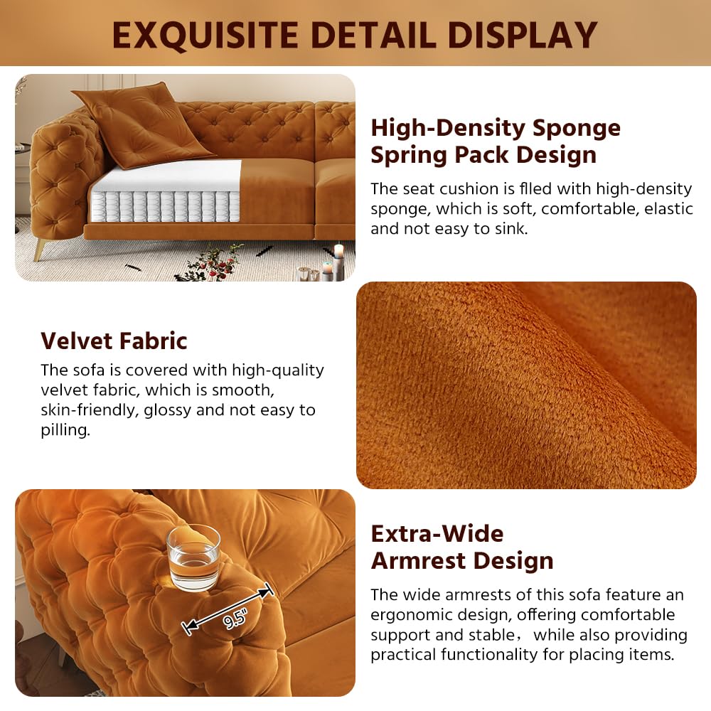 King Velvet Pull Out Sleeper Sofa with Ottoman D9221