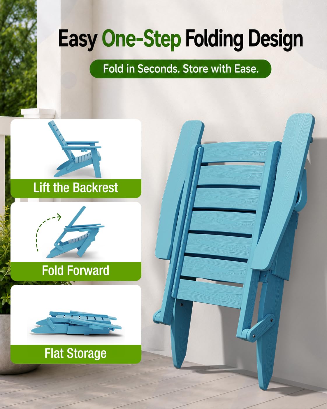 Blue Adirondack Chair Set of 2 R814532