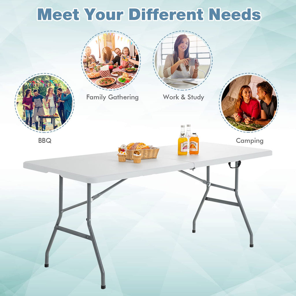 White 6ft Folding Plastic Table M39662