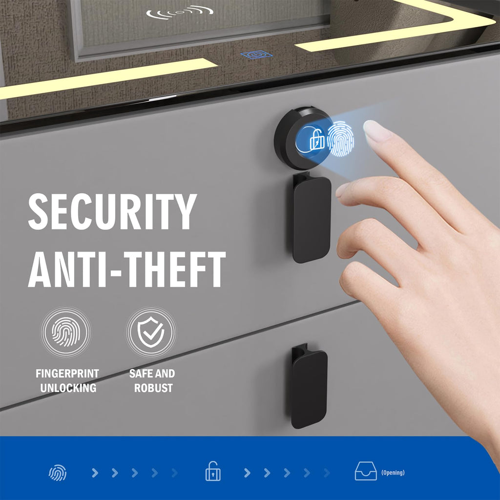 Wireless Charging Fingerprint Lock Nightstand Y85096