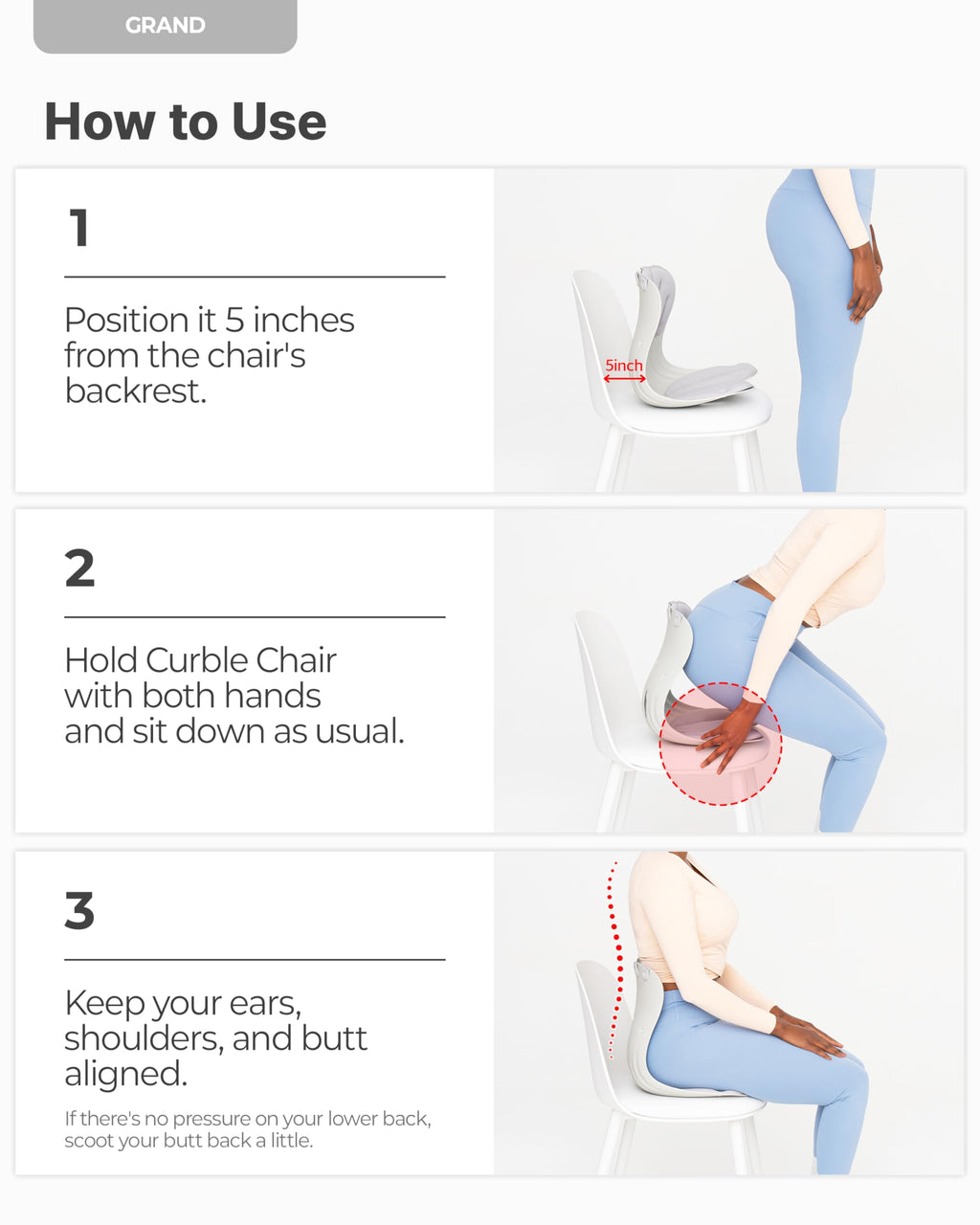Extra Wide Ergonomic Seat Support Grey M685