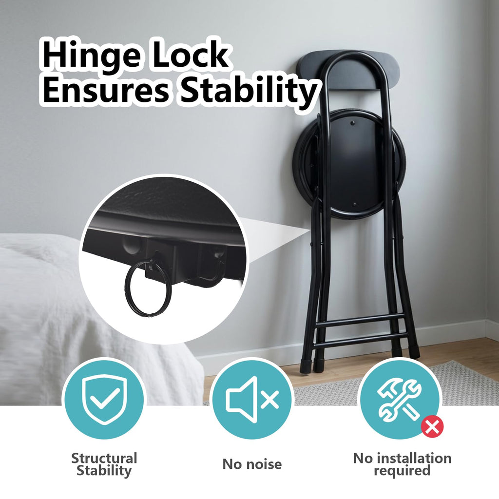 Cushioned Black Folding Stool Y8806