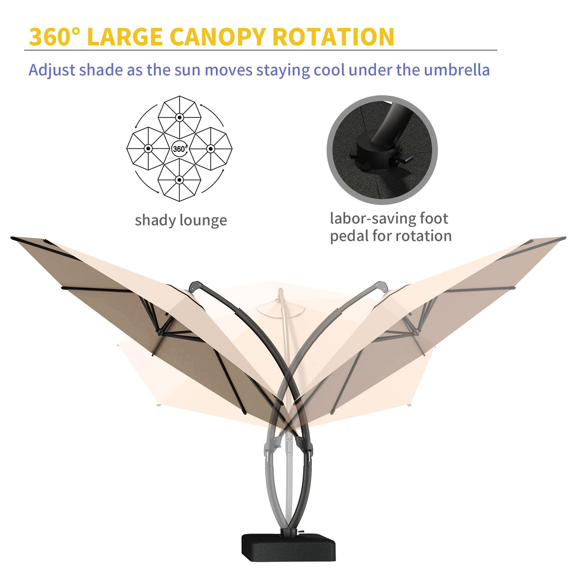 11ft Offset Cantilever Patio Umbrella with Base Y516467