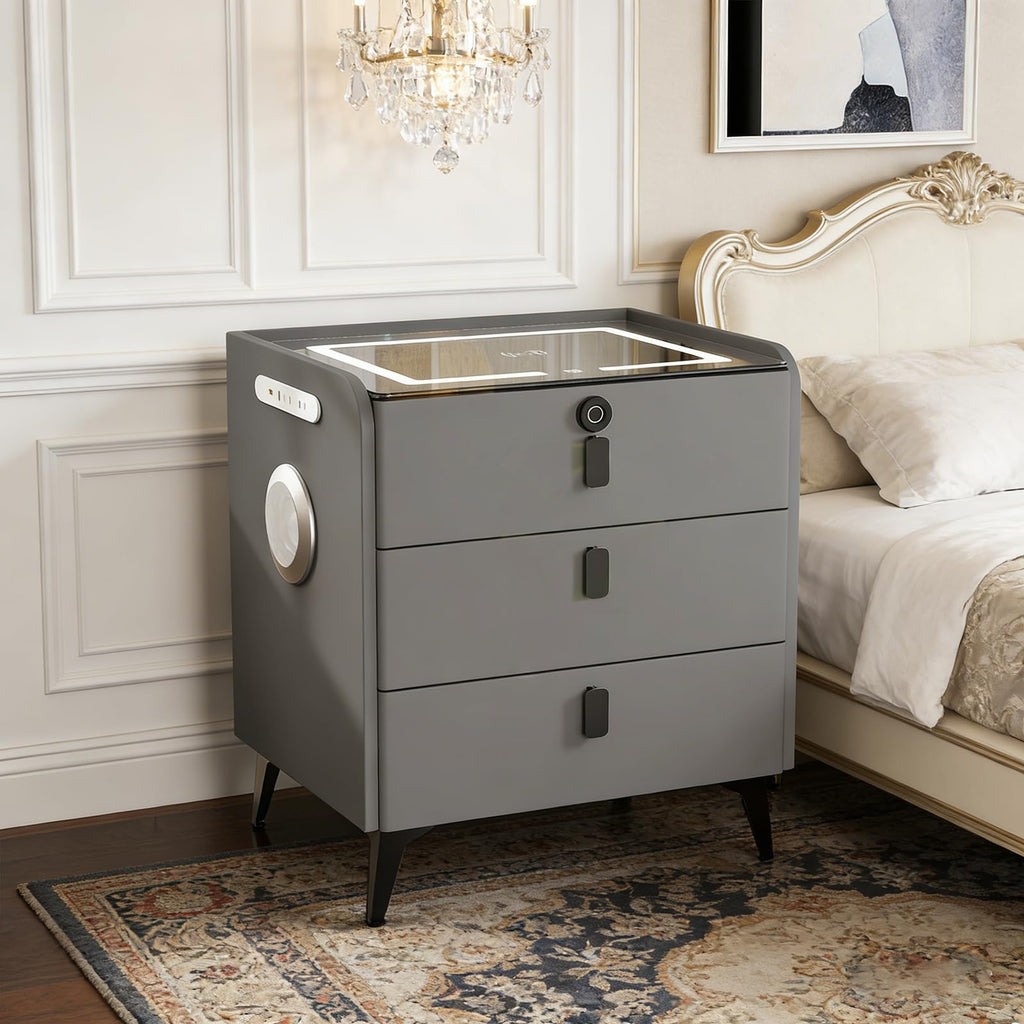 Wireless Charging Fingerprint Lock Nightstand Y85096