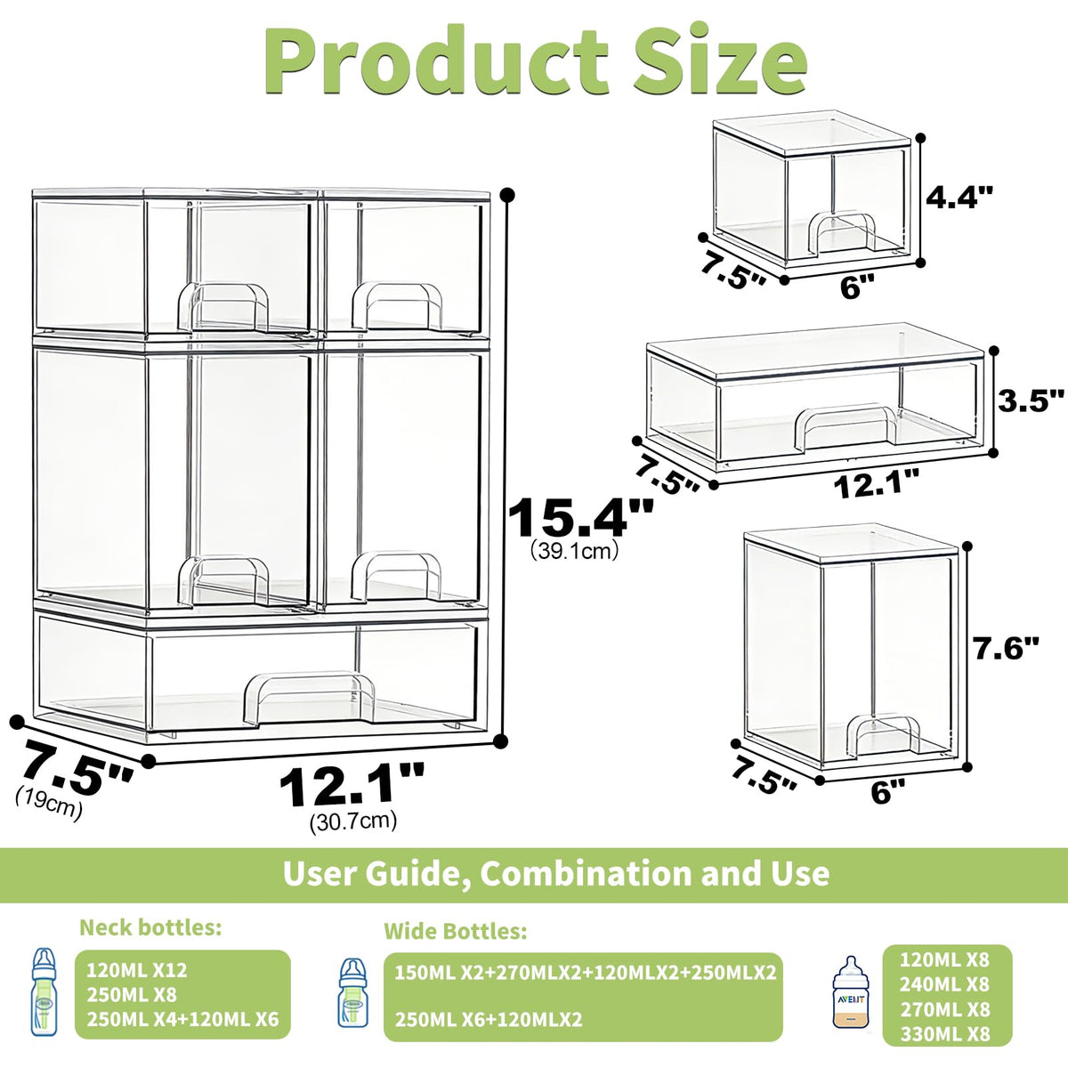 Acrylic Stackable Bottle Storage Organizer C85398