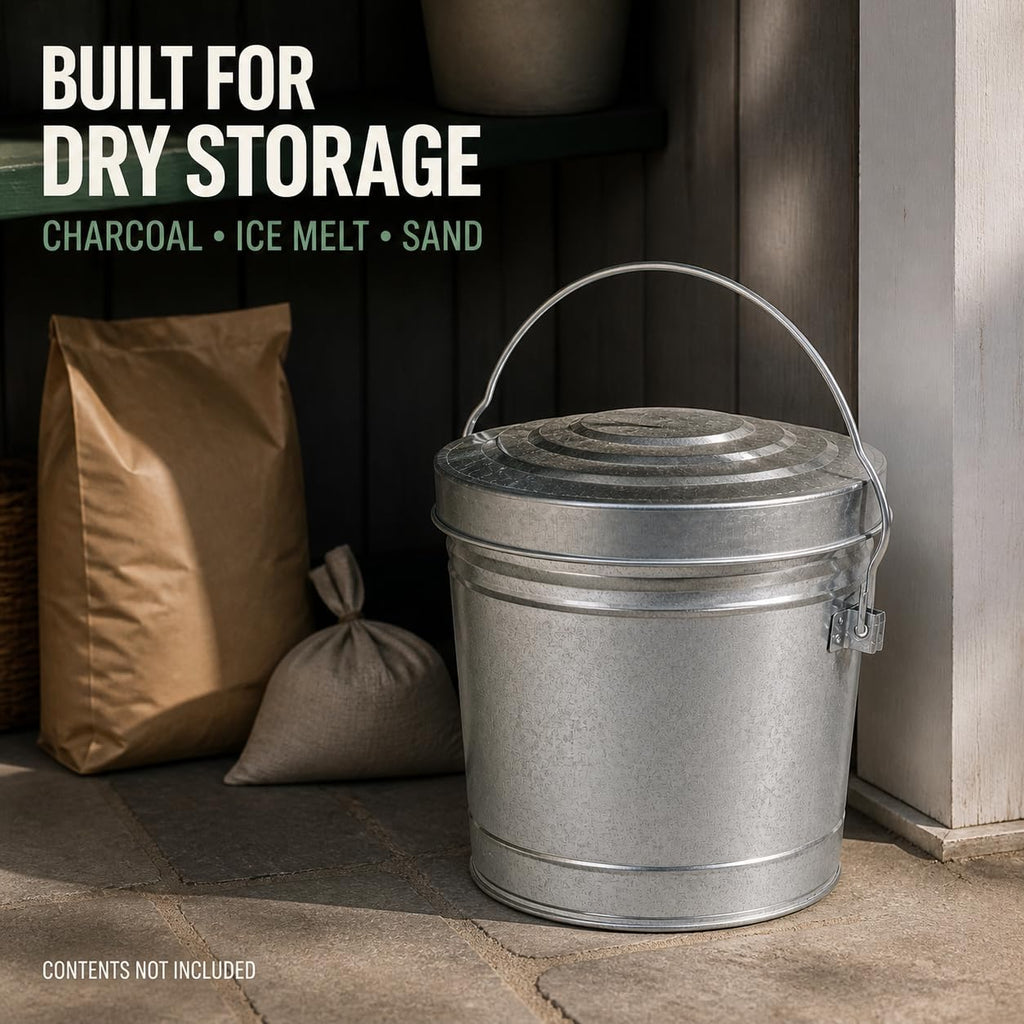 6 Gal Galvanized Steel Storage Can C56779