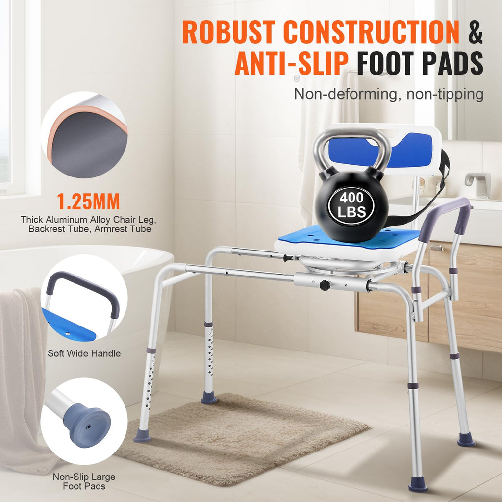 Sliding Tub Transfer Bench with 360 Degree Swivel Seat T52472